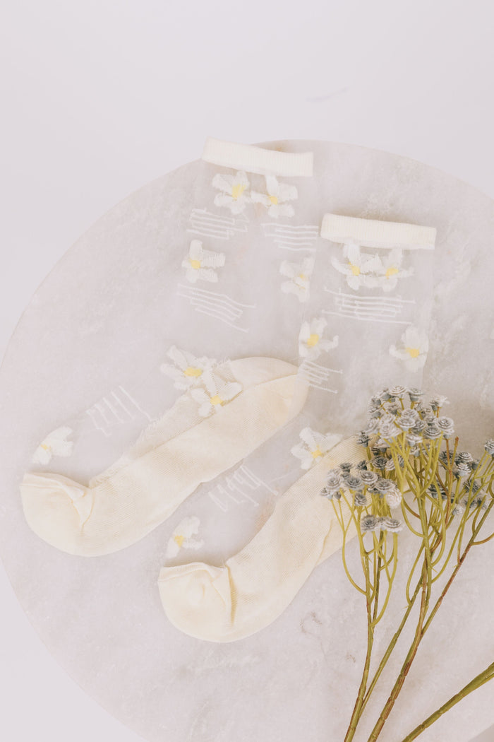 Fairy Garden Socks - 5 Patterns! Yellow Flowers