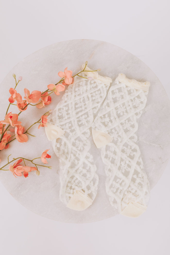 Fairy Garden Socks - 5 Patterns! White Checked