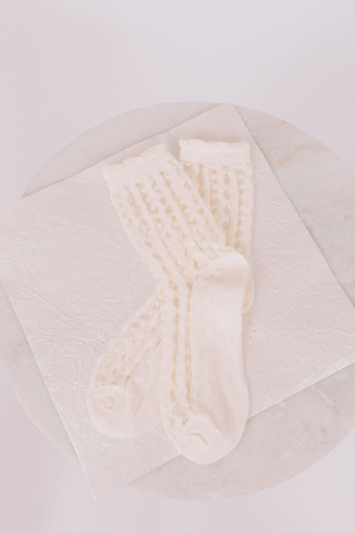 Fairy Garden Socks - 5 Patterns! White Polka Dot
