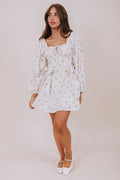 floral mini dress with bow details full