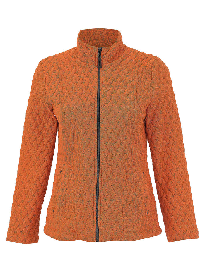 Fitted Quilted Jacket - Rust