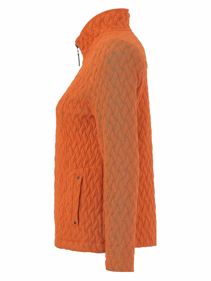 Fitted Quilted Jacket - Rust