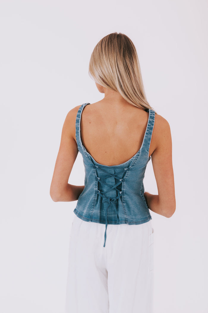 FREE PEOPLE - A Moment In Time Denim Vest by Free People