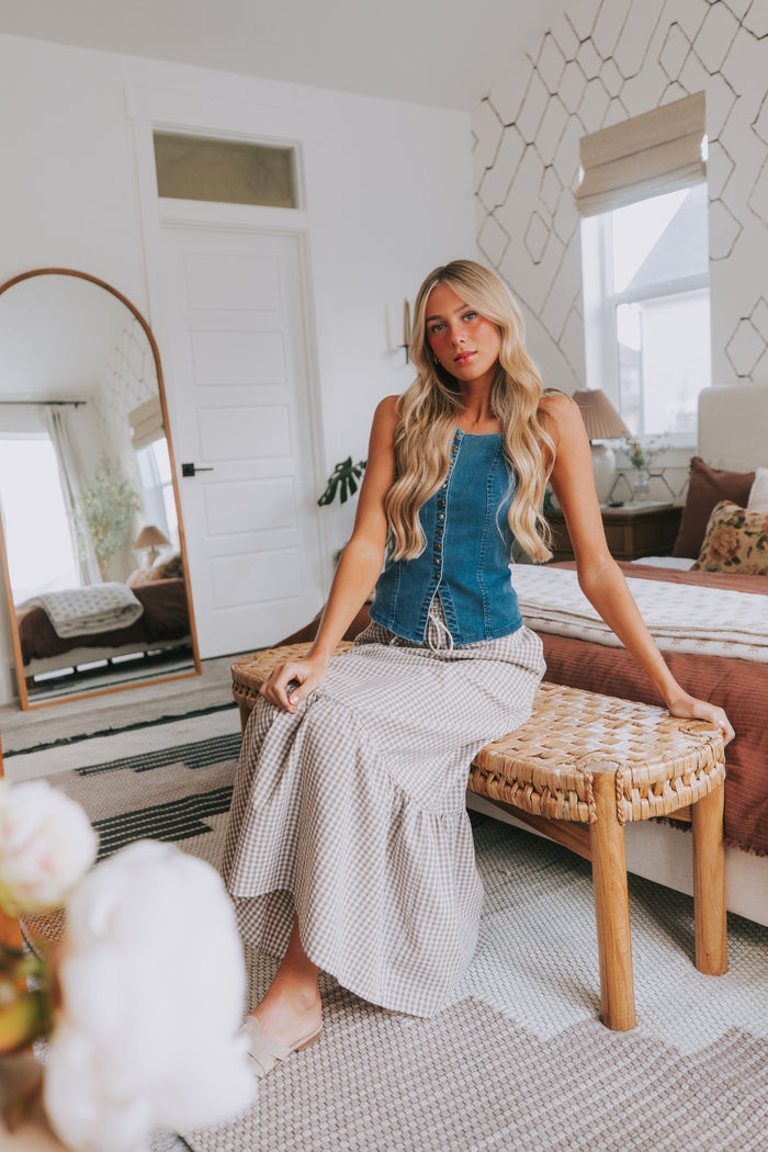 FREE PEOPLE - A Moment In Time Denim Vest by Free People