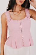 free people pink lace corset top front
