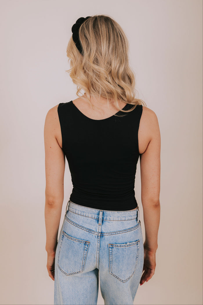 free people black scoop neck tank back