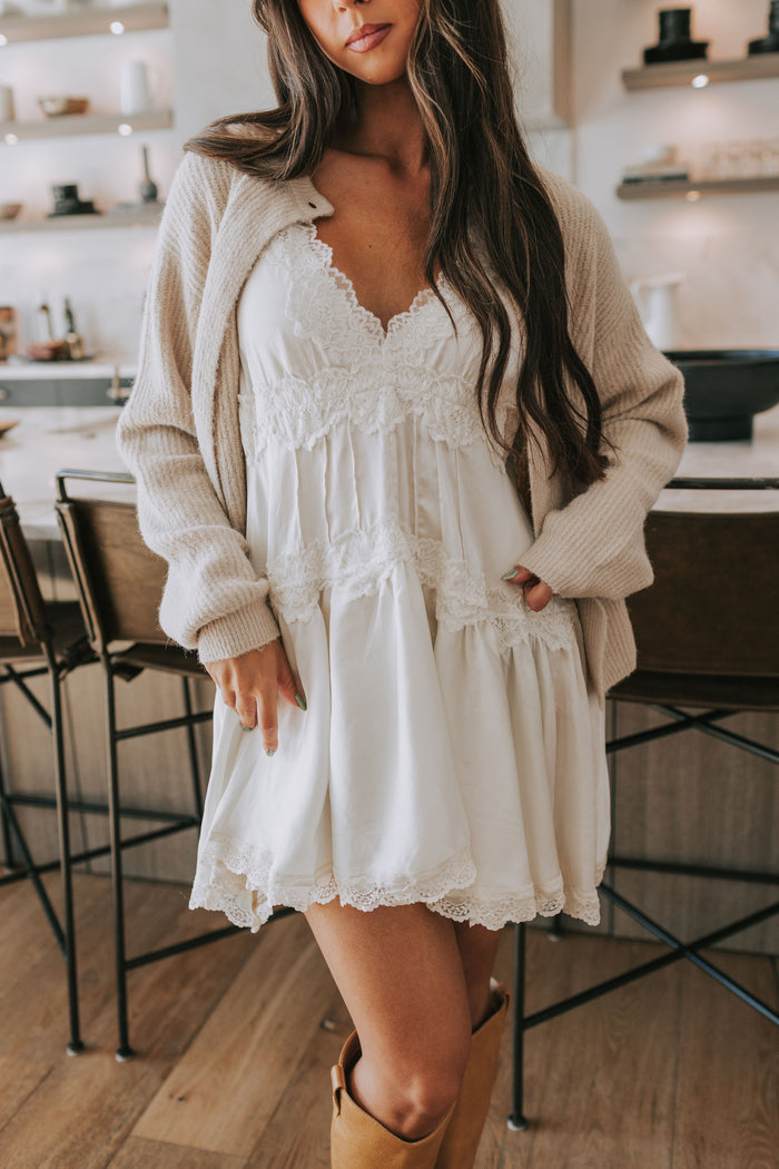 FREE PEOPLE - In This Groove Mini Slip by Free People in Tofu