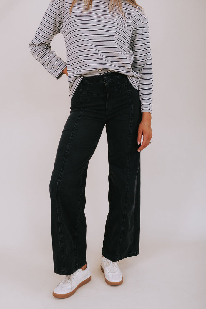 FREE PEOPLE - Libre Wide Leg Jeans by Free People in Cafe Noir