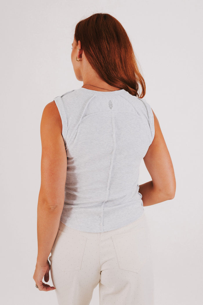 free people love my twist muscle tank grey back