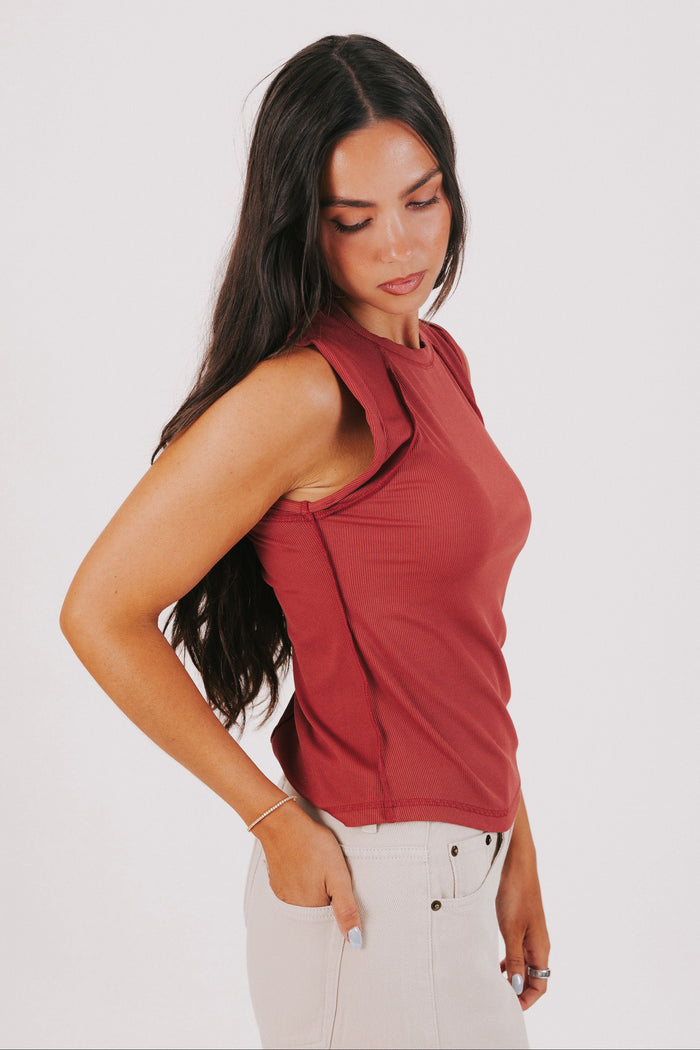 free people love my twist muscle tank red side