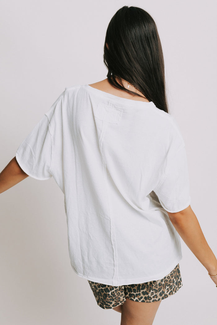 free people nina oversized boxy white tee back