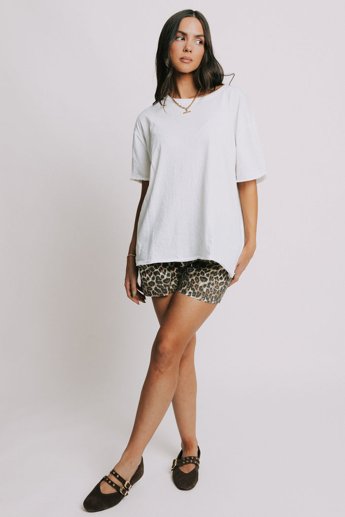 free people nina oversized boxy white tee full