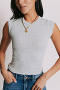 free people so soft seamless baby tee grey