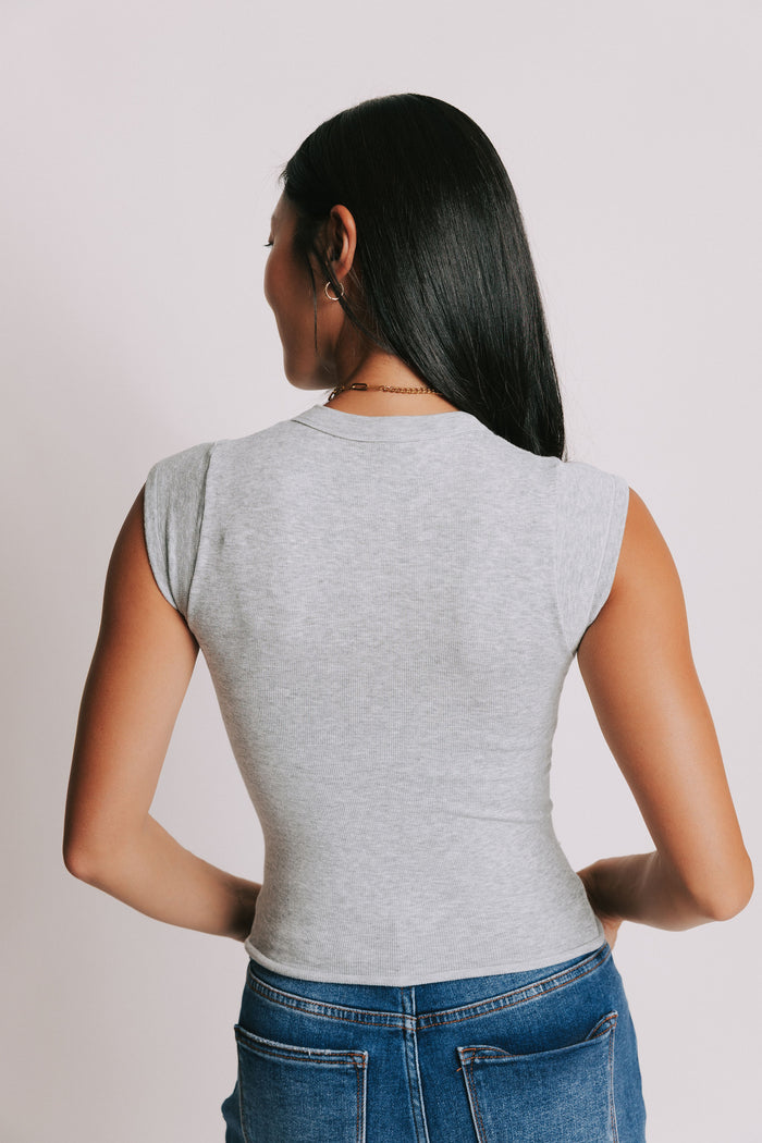 free people so soft seamless baby tee grey back