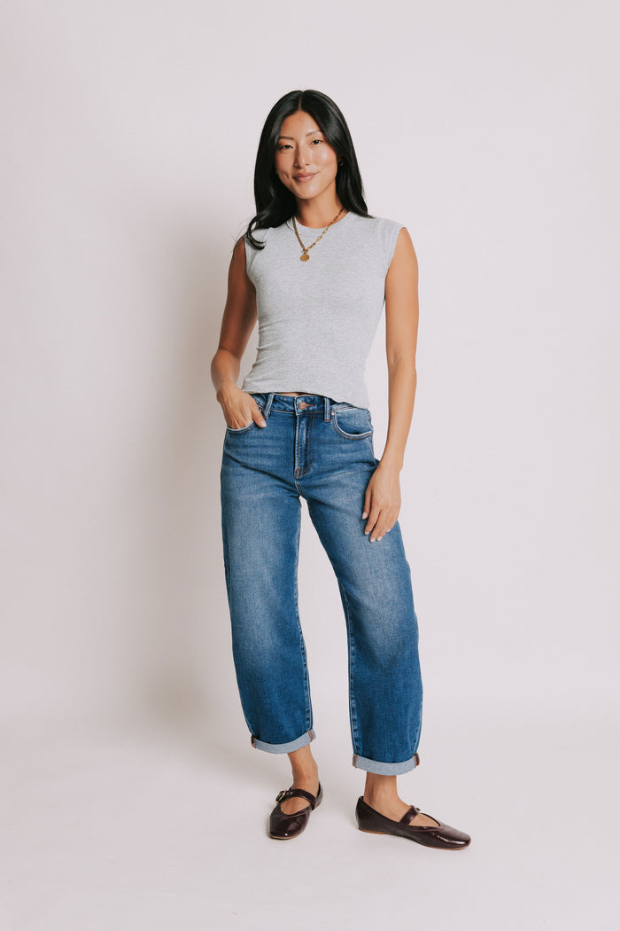 free people so soft seamless baby tee grey full