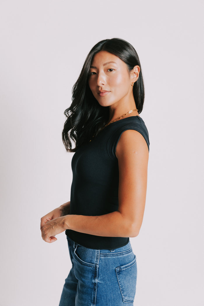 free people so soft seamless baby tee black side
