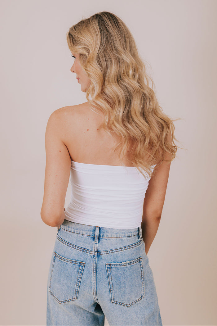 free people white tubeless top back