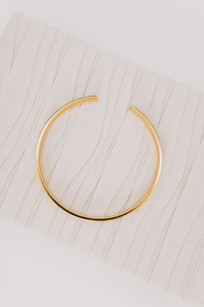 14k gold plated open cuff bracelet