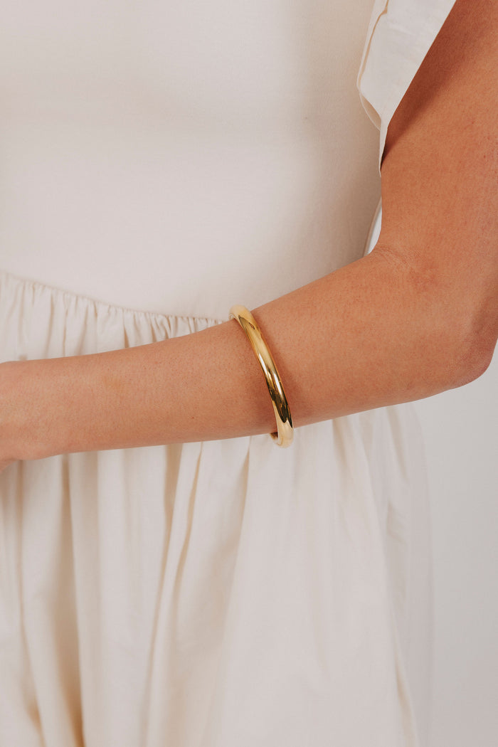gold plated bangle bracelet with stainless steel