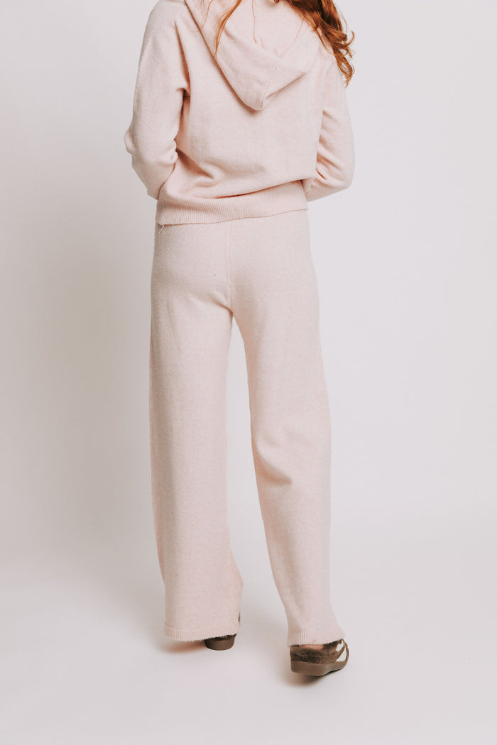 pink sweater style lounge pants back