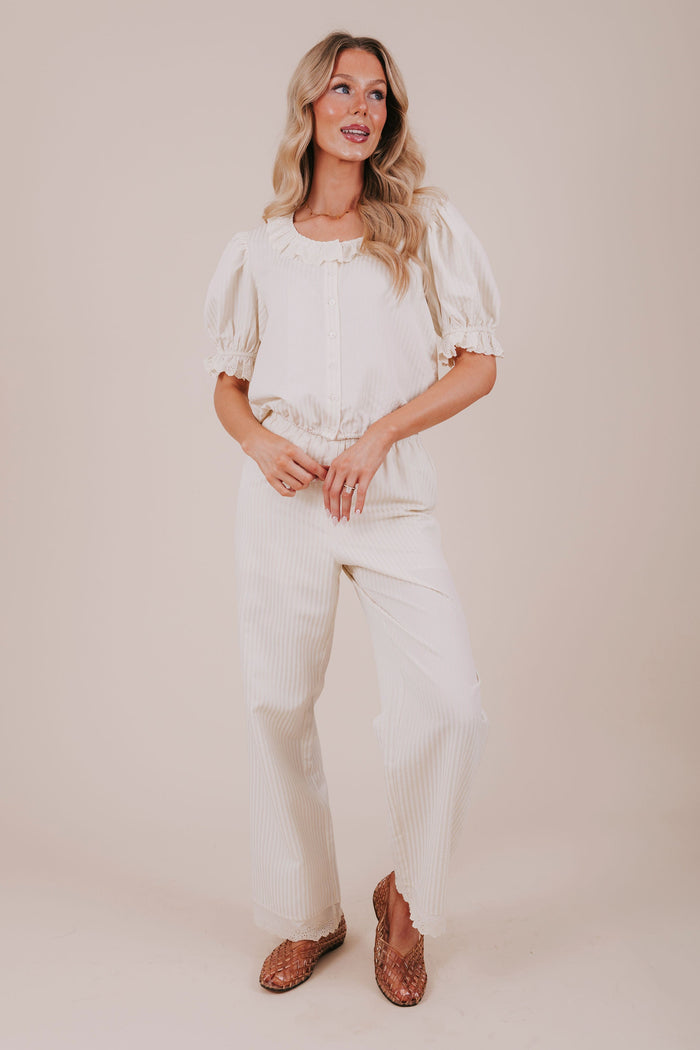 vertical stripe ivory eyelet pants full