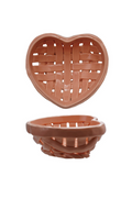 Heart shaped stoneware basket bowl