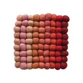 Handmade Wool Felt Ball Trivet - 2 Colors! Red