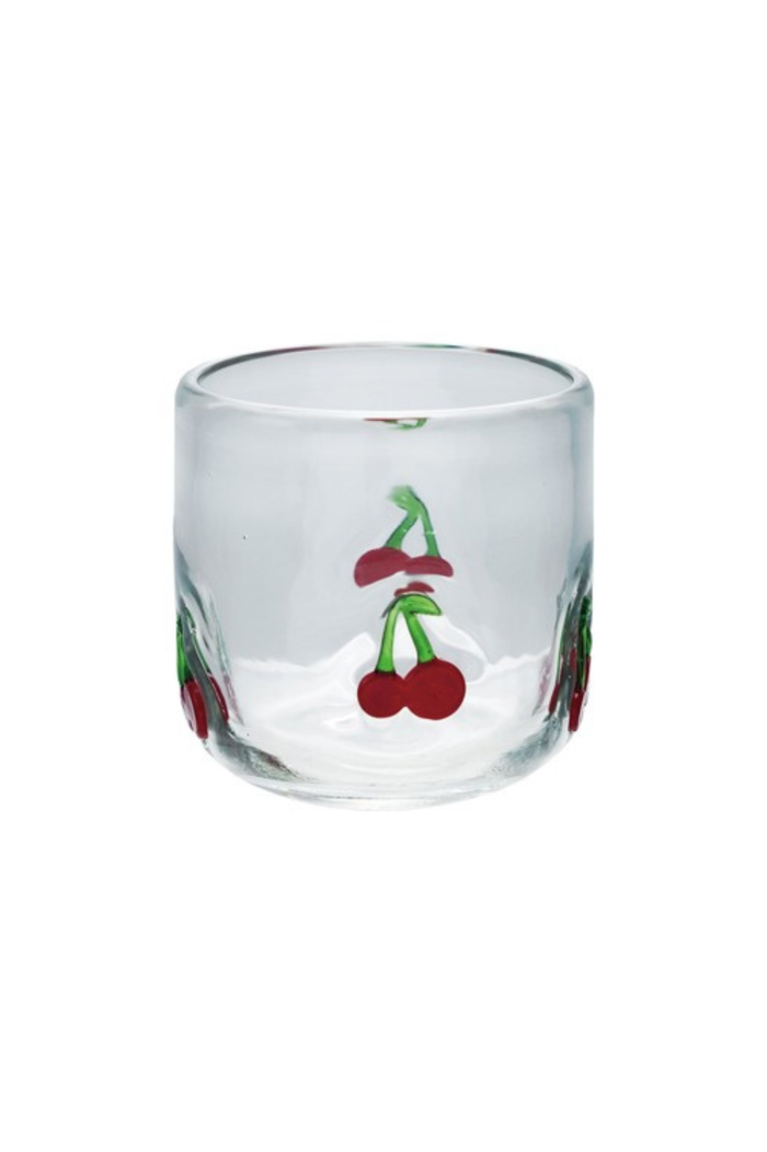 HAZEL MAZEL - 10oz. Drinking Glass w/ Embedded Cherries