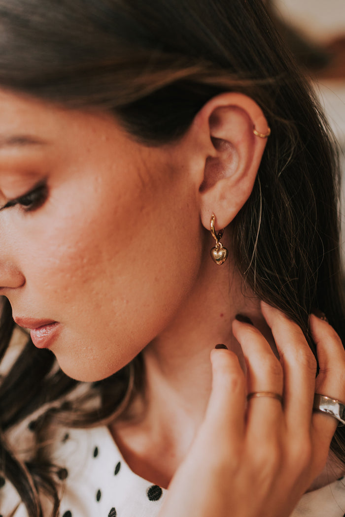 heart shaped dangle earring