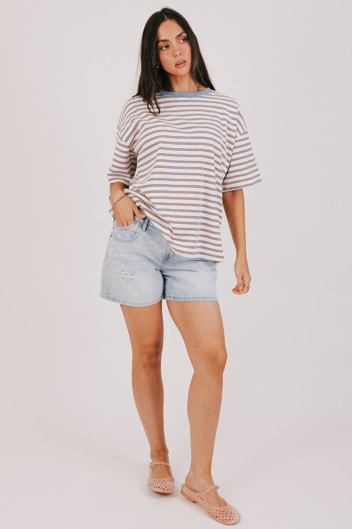 light wash distressed denim shorts full