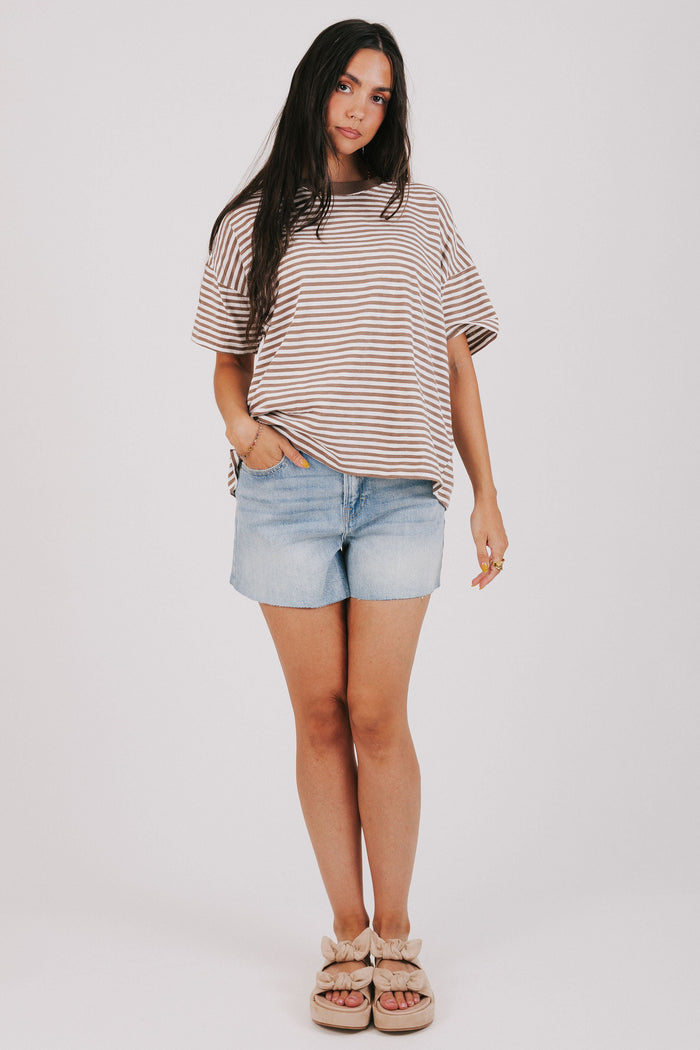 raw hem denim midi shorts full
