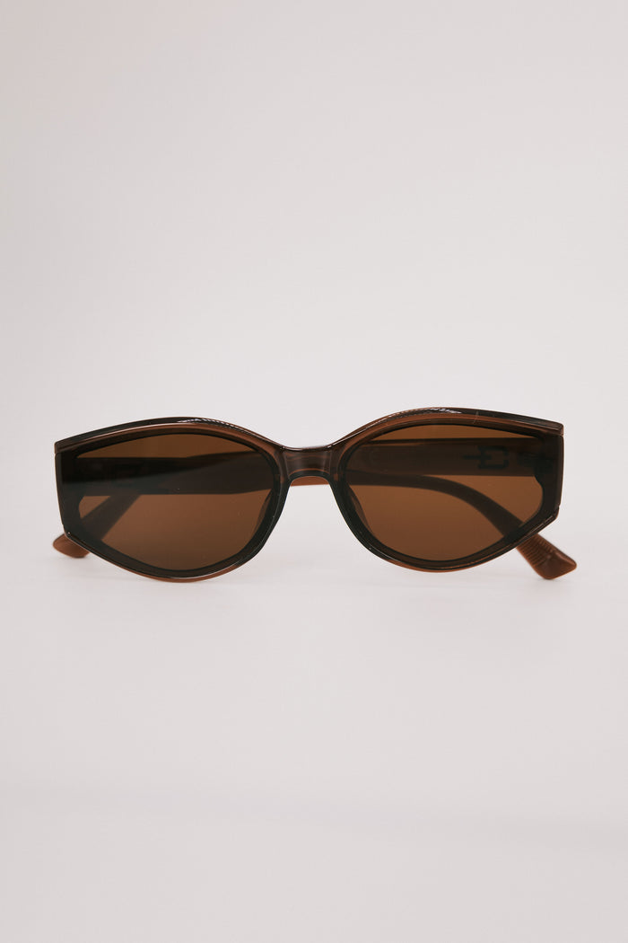 brown cat eye sunglasses display