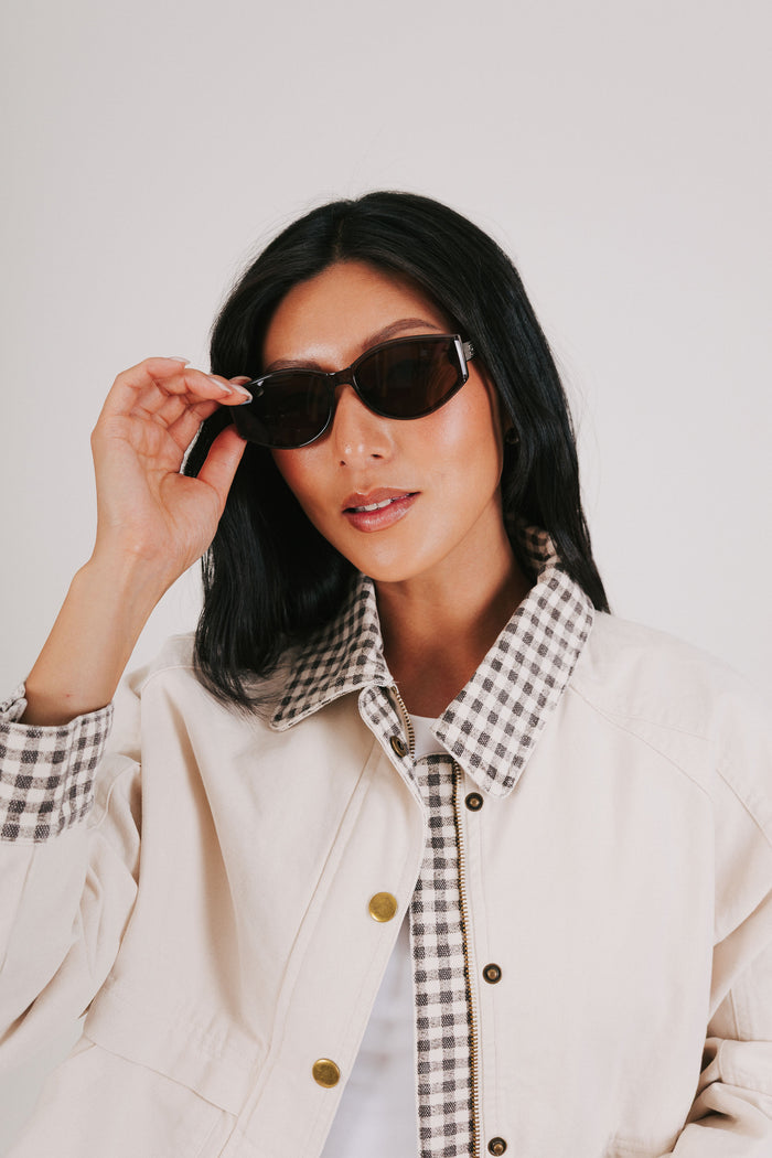 brown cat eye sunglasses model
