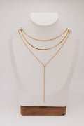 layered chain necklace with stone detail
