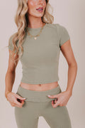 green stripe loungewear tee front