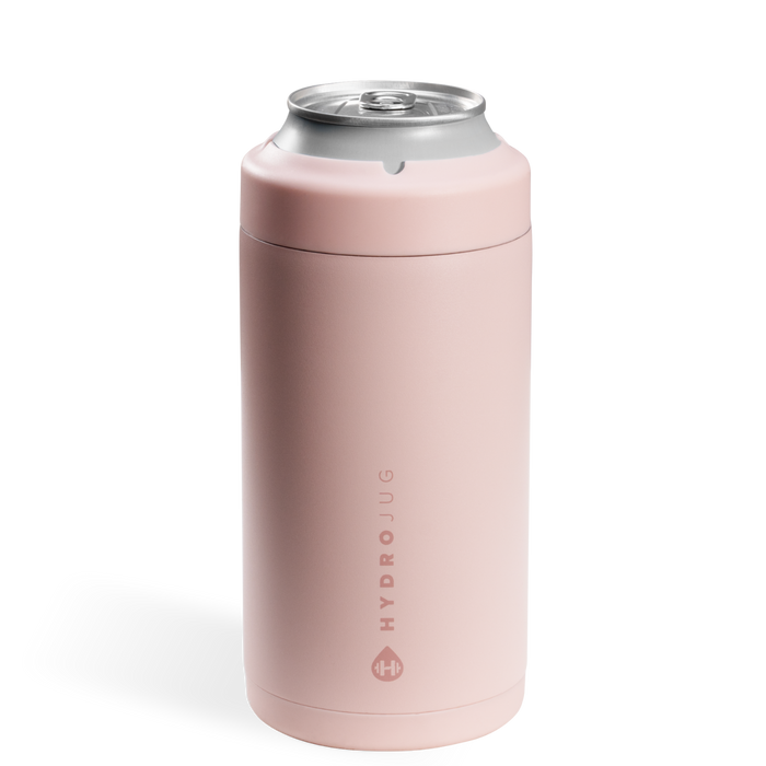 Pink HydroJug can cooler for 16oz cans with screw on top