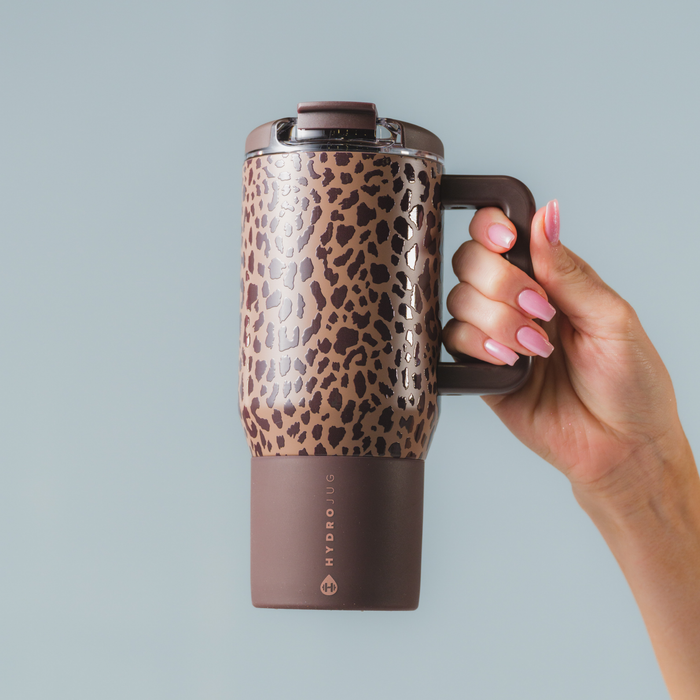 HYDROJUG - Traveler Coffee Mug 20 oz - Brown Leopard