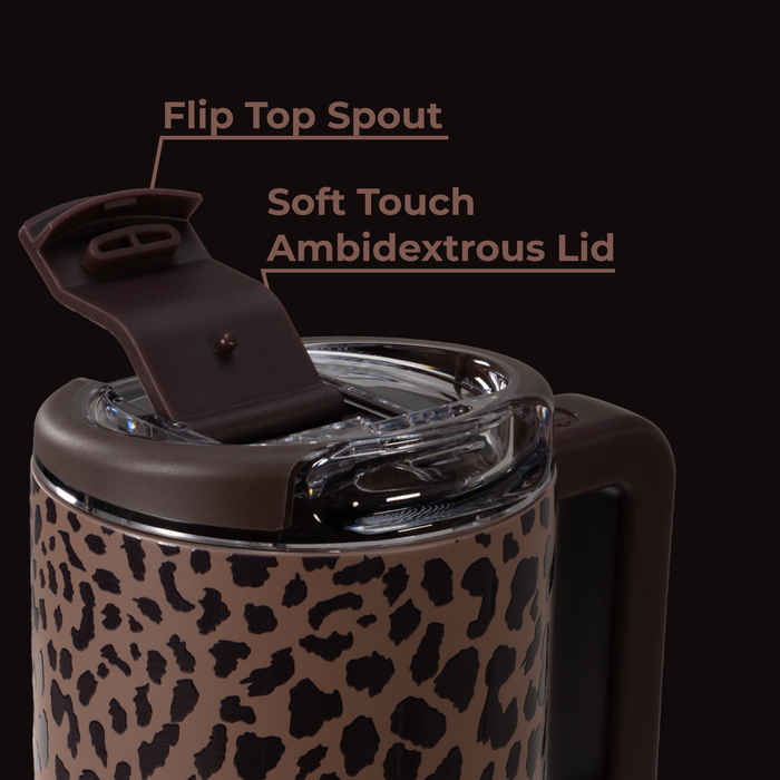 HYDROJUG - Traveler Coffee Mug 20 oz - Brown Leopard