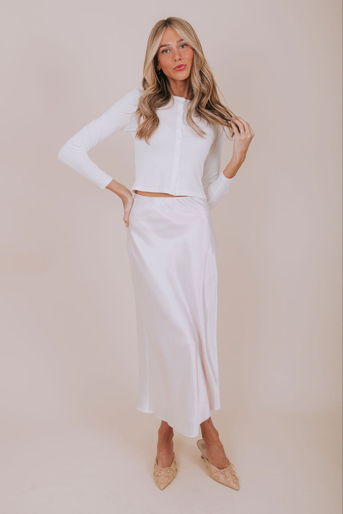 white fitted button down long sleeve full