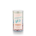 Three pack of plant based candles in scents coconut milk mango, citrus crush, and pink pepperfruit.