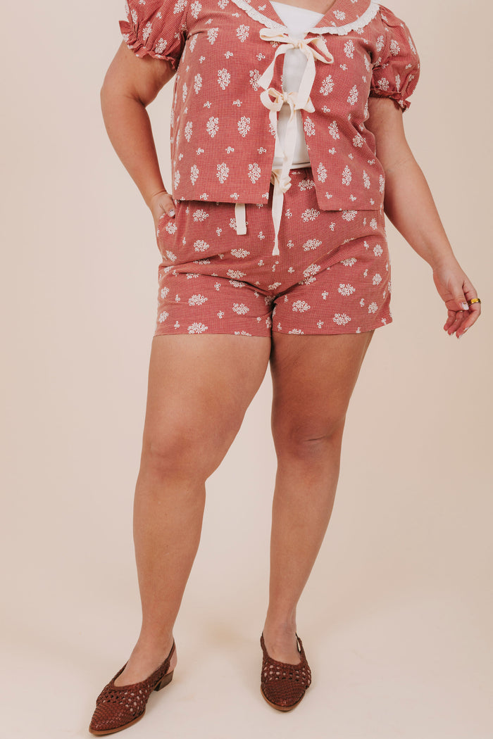 inclusive sizing embroidered gingham matching set short plus front