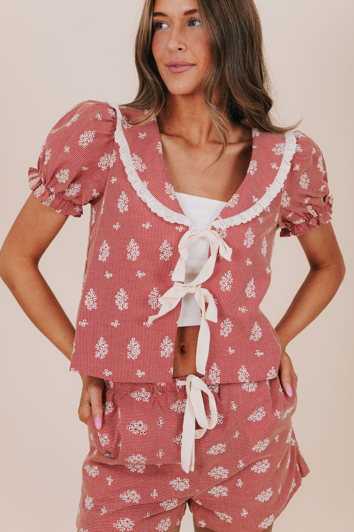 inclusive sizing embroidered gingham matching set
