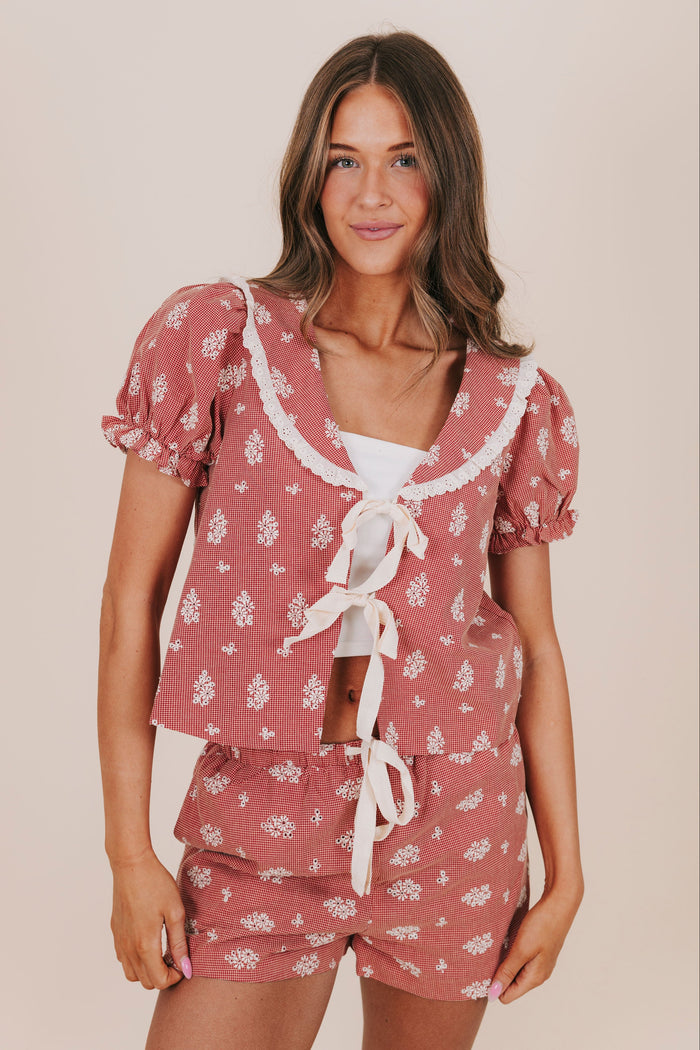 inclusive sizing embroidered gingham matching set front