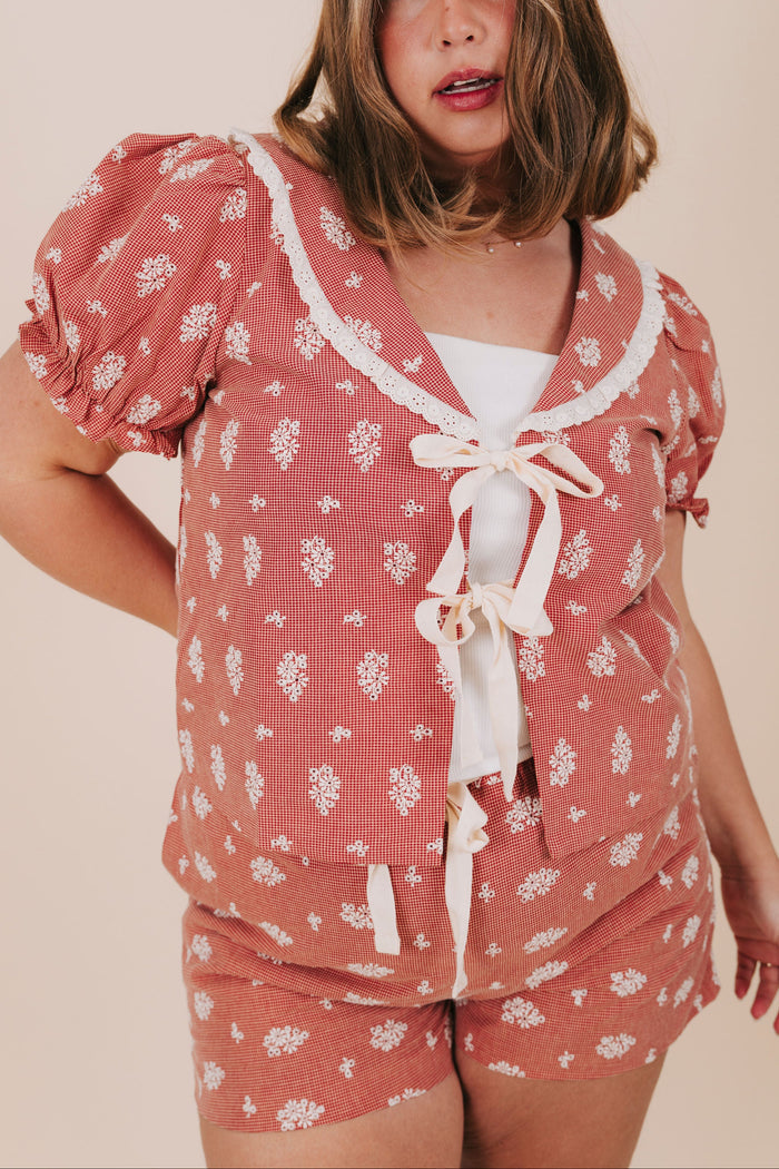 inclusive sizing embroidered gingham matching set close