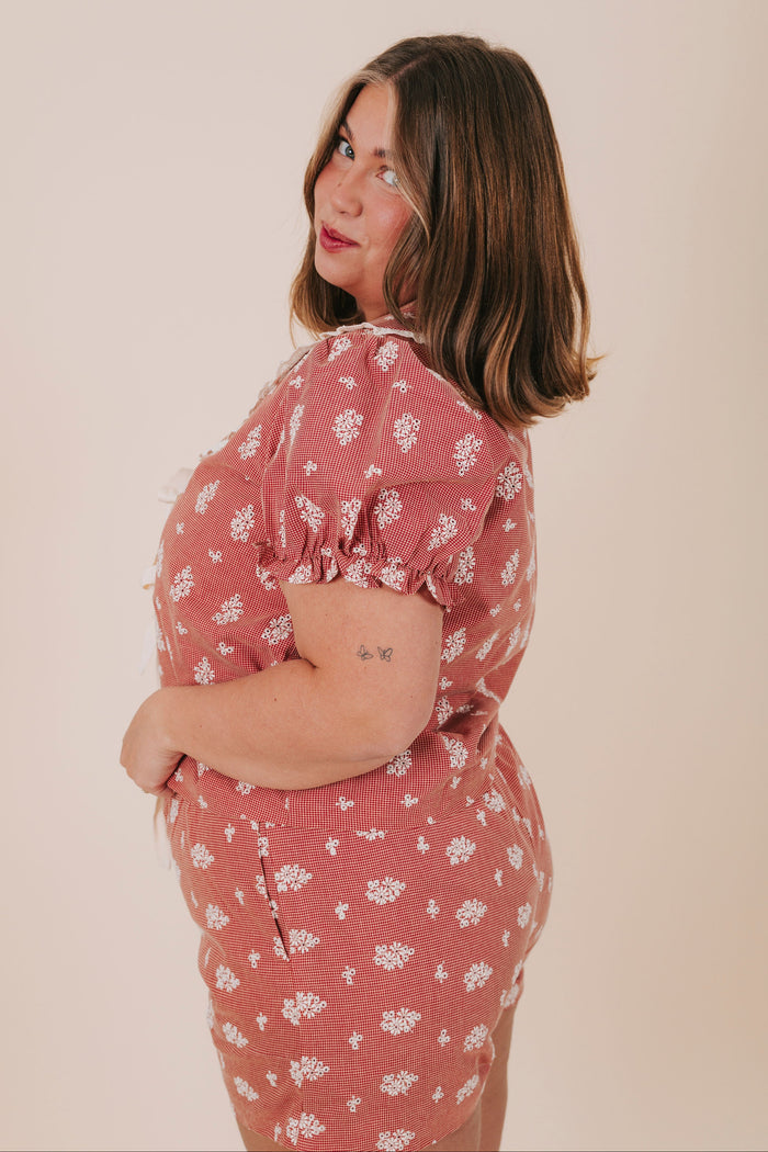 inclusive sizing embroidered gingham matching set plus side