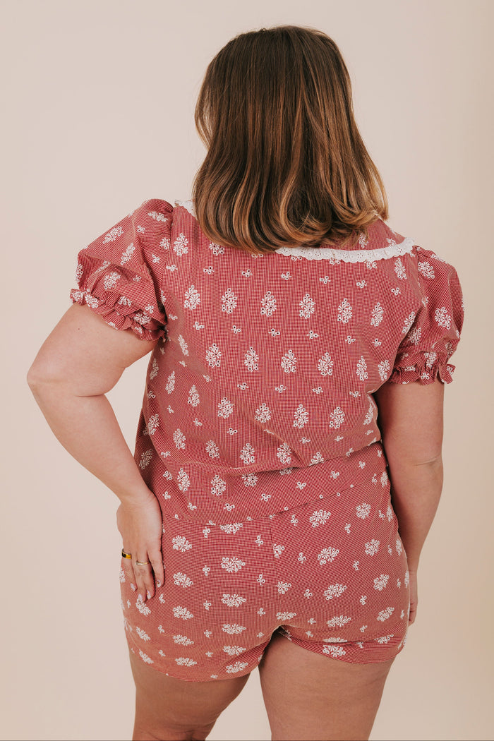 inclusive sizing embroidered gingham matching set plus back