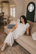 plus size sheer blue floral textured skirt model