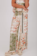 floral printed wide leg pants
