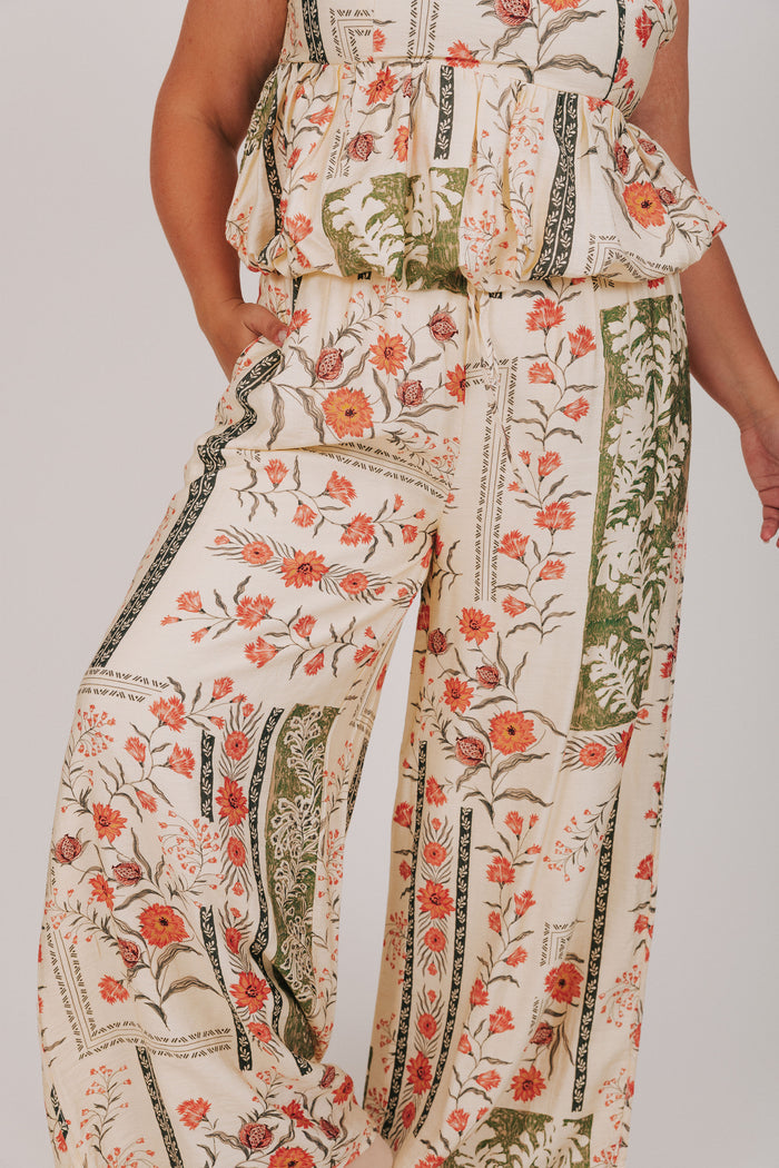 floral printed wide leg pants plus