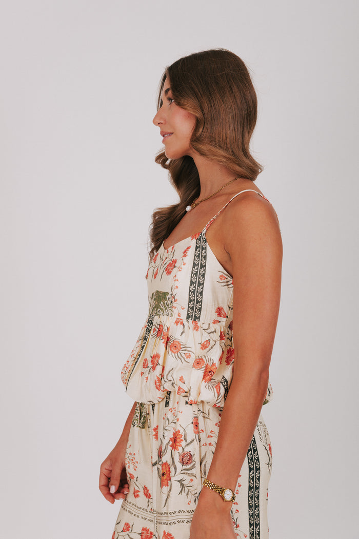 floral printed peplum top side